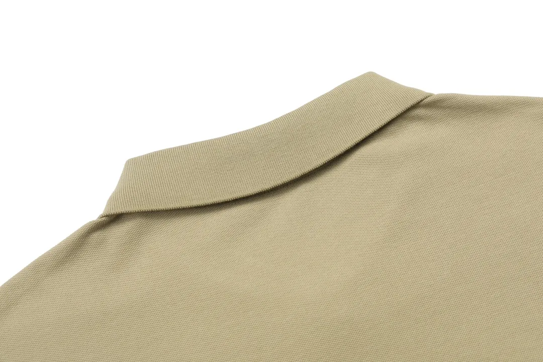 🅿️190 RALPH LAUREN 2025 new style classic polo embroidered little bee logo, same style for men and women, casual polo shirt ·Customized pique cotton fabric ·Imported Tajima machine embroidery technology ·Collar label, hangtag, main mark and three labels complete Color: Khaki Size: M-XXXL